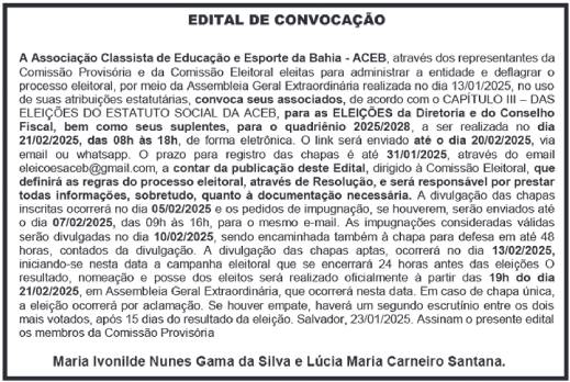 Edital de convocação
